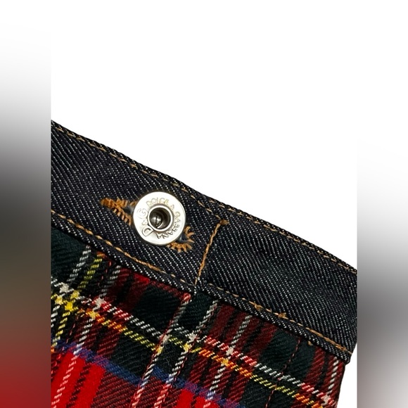Dolce & Gabbana Pleated Plaid Tartan Mini Skirt Y2K Grunge Festival 33” like M/L - Picture 4 of 11